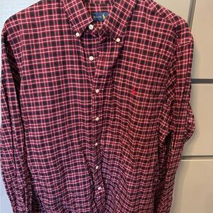 Ralph Lauren Men's Red and Black Checkered Shirt